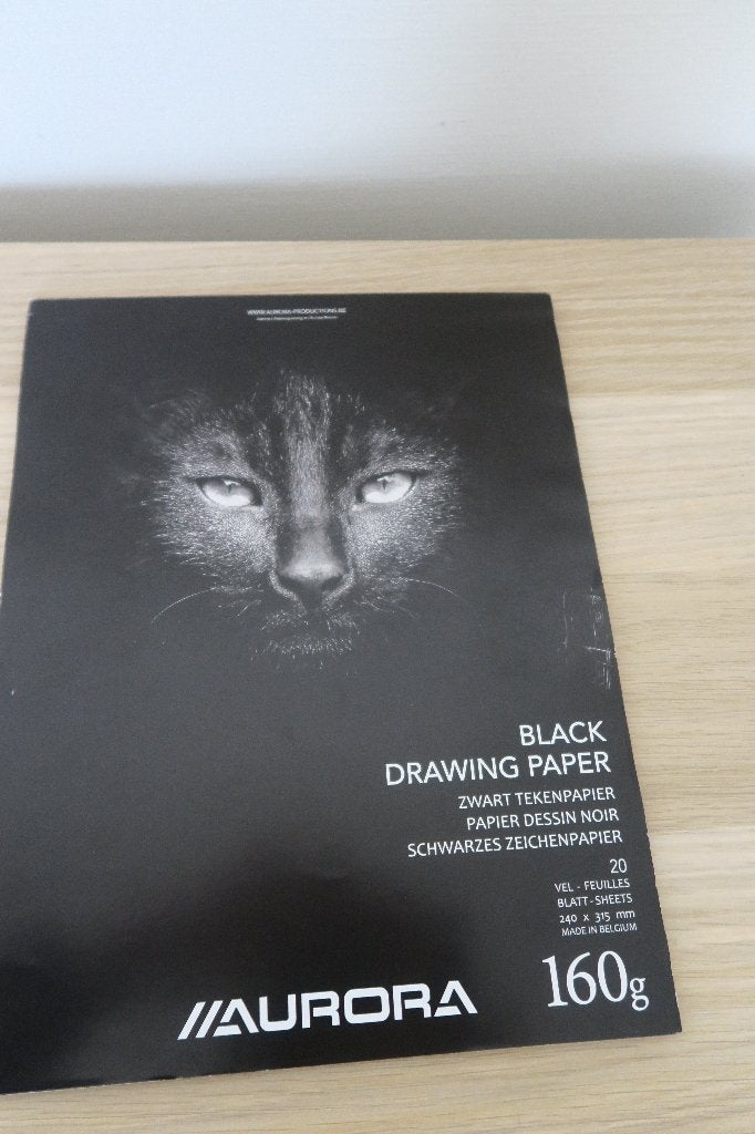 Blok zwart tekenpapier 160 gr, Hobby en Vrije tijd, Ophalen of Verzenden, Gebruikt, Papier, Schets- of Tekenboek