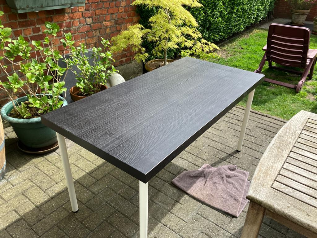 Bureau / tafel met verstelbare poten, Huis en Inrichting, Bureaus, Ophalen, Zwart, In hoogte verstelbaar, Hout