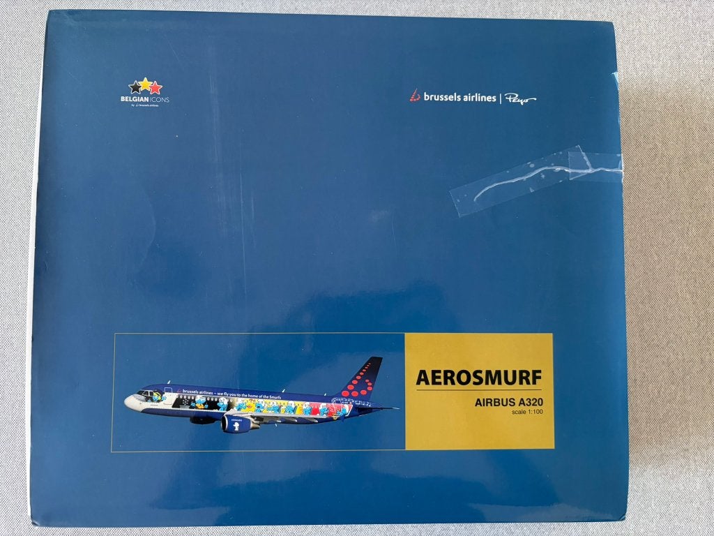 Brussels Airlines Aerosmurf Airbus A320, Enlèvement, Utilisé, 1:72 à 1:144, Avion