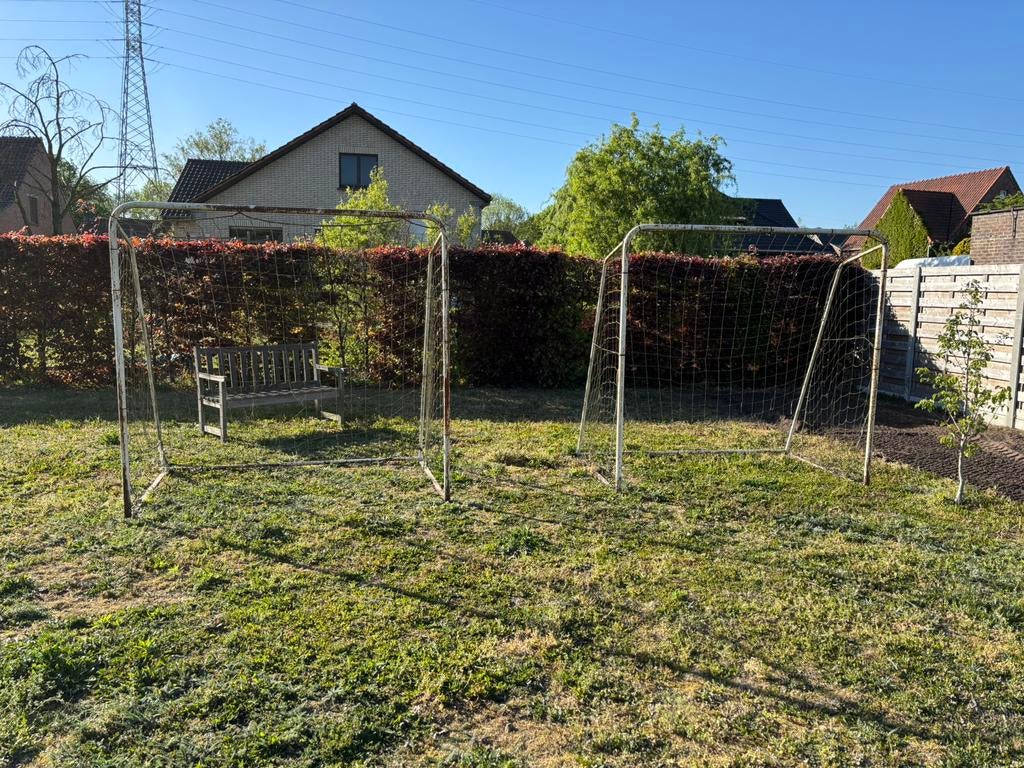 2 voetbal goals ijzer sterk zelf gemaakt, Sport en Fitness, Voetbal, Maat M, Ophalen, Gebruikt, Clubaccessoires