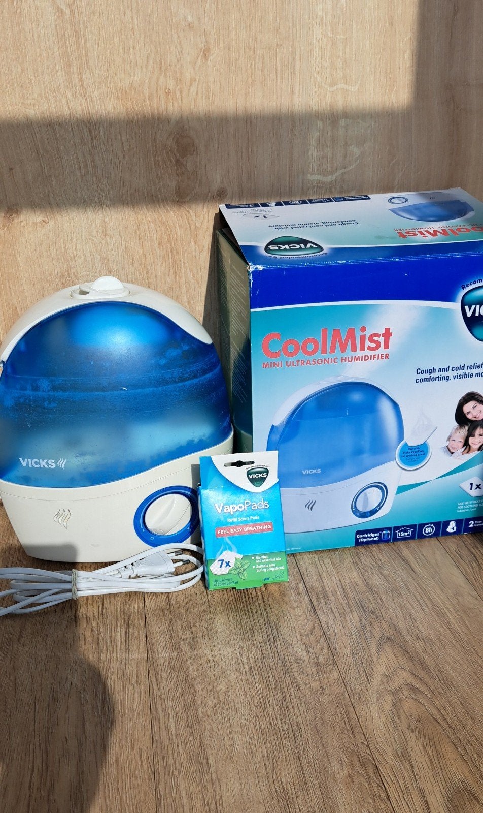 Luchtbevochtiger Vicks + pads, Ophalen of Verzenden, Gebruikt