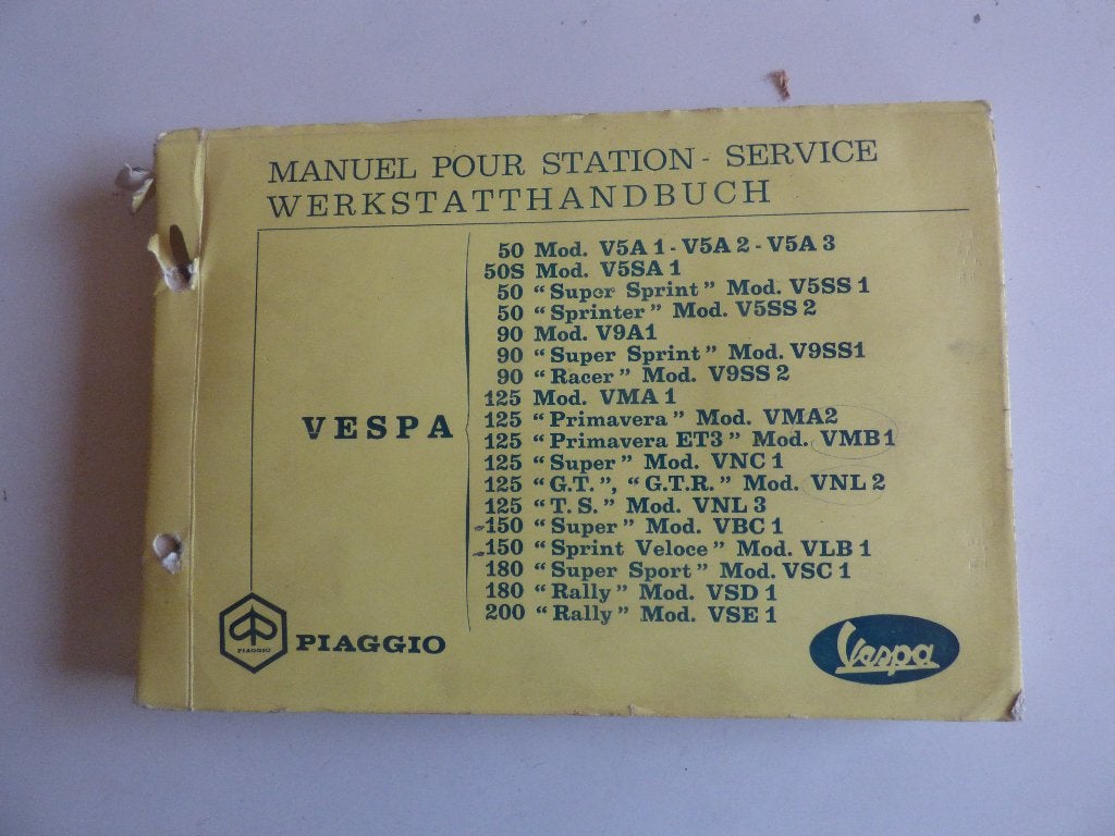 VESPA PIAGGIO 50,90,125,150,180,200 cc WERKPLAATSHANDBOEK, Motoren, Ophalen of Verzenden