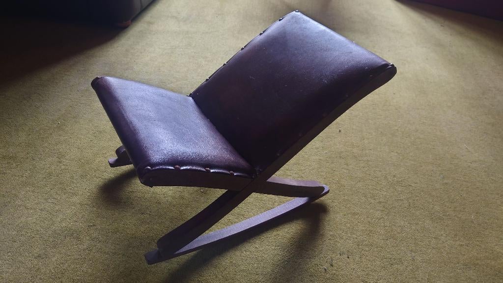 Vintage schommel voetenbankje, Ophalen, Minder dan 50 cm, Gebruikt, Minder dan 50 cm