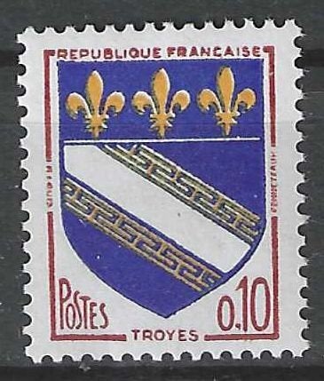 Frankrijk 1962/1965 - Yvert 1353 - Wapenschild (PF), Verzenden, Postfris