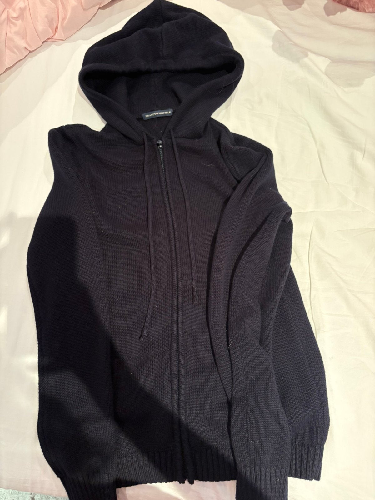 Brandy melville hoodie met rits dames, Enlèvement ou Envoi, Comme neuf, Taille 36 (S), Bleu