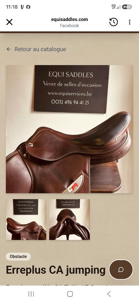 Selle erreplus, Animaux & Accessoires, Siège semi-creux, Housse de selle incluse, Moyen, Utilisé