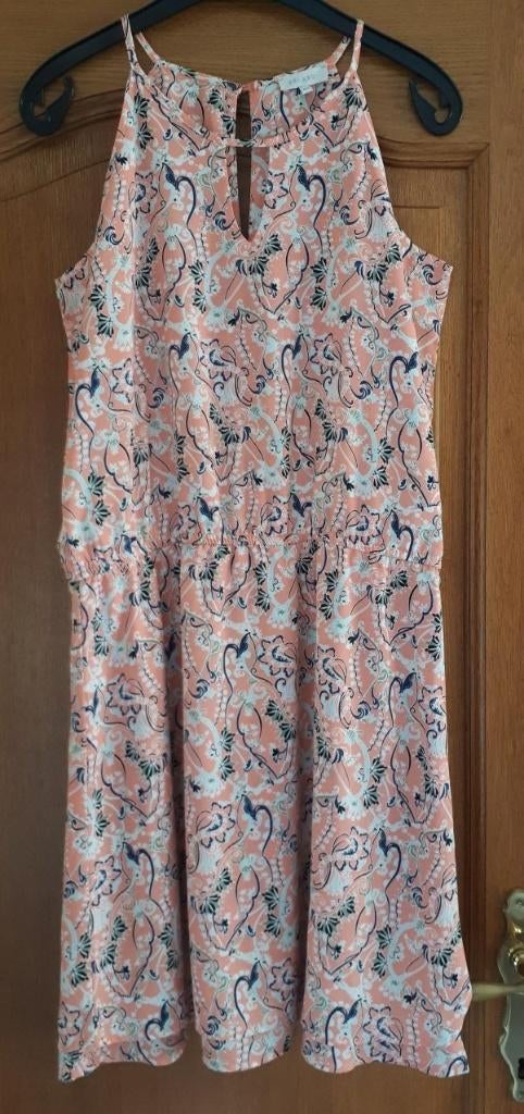 Halterjurk - Bel & Bo - roze gebloemd - maat 40, Kleding | Dames, Jurken, Zo goed als nieuw, Maat 38/40 (M), Roze, Onder de knie