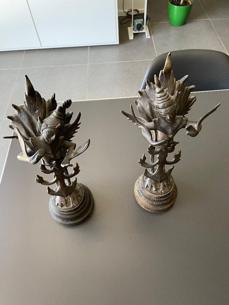 Birmese bronzen beelden (twee stuks), Ophalen, Brons