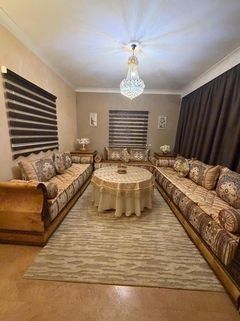 Salon marocain complet beige crème