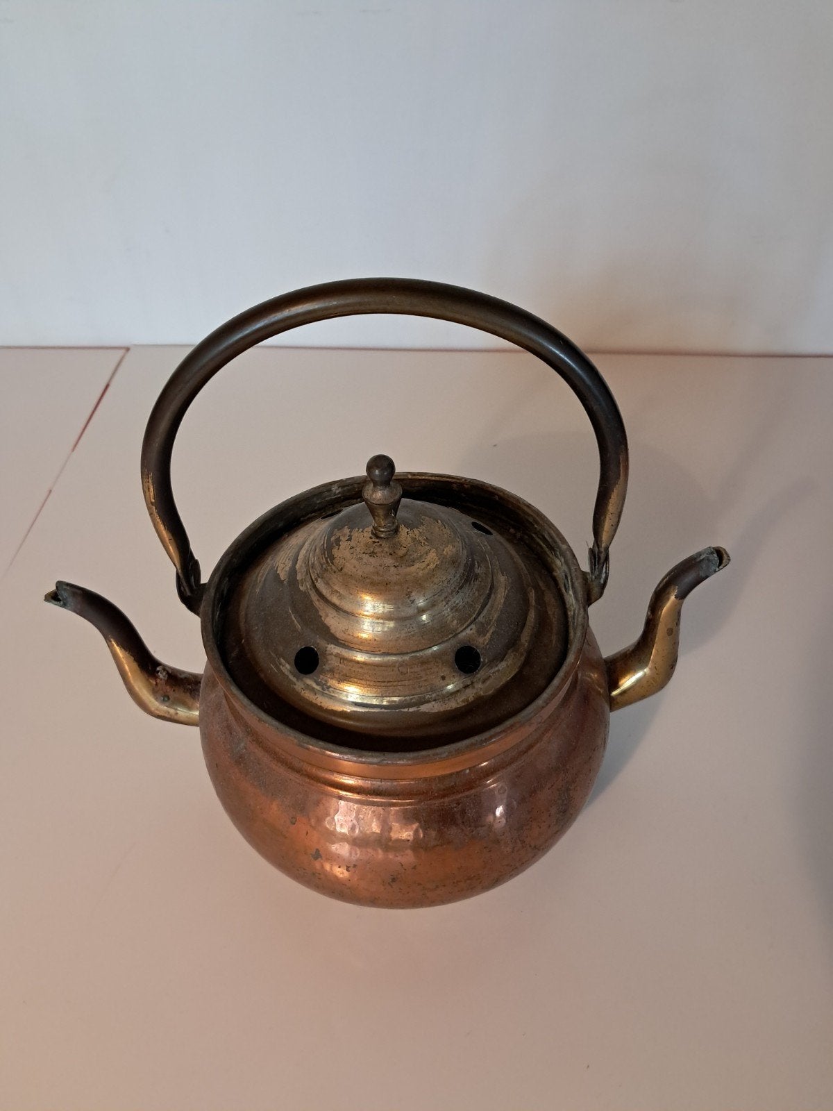 Koperen waterkoker met twee tuiten., Antiek en Kunst, Antiek | Brons en Koper, Ophalen of Verzenden, Koper