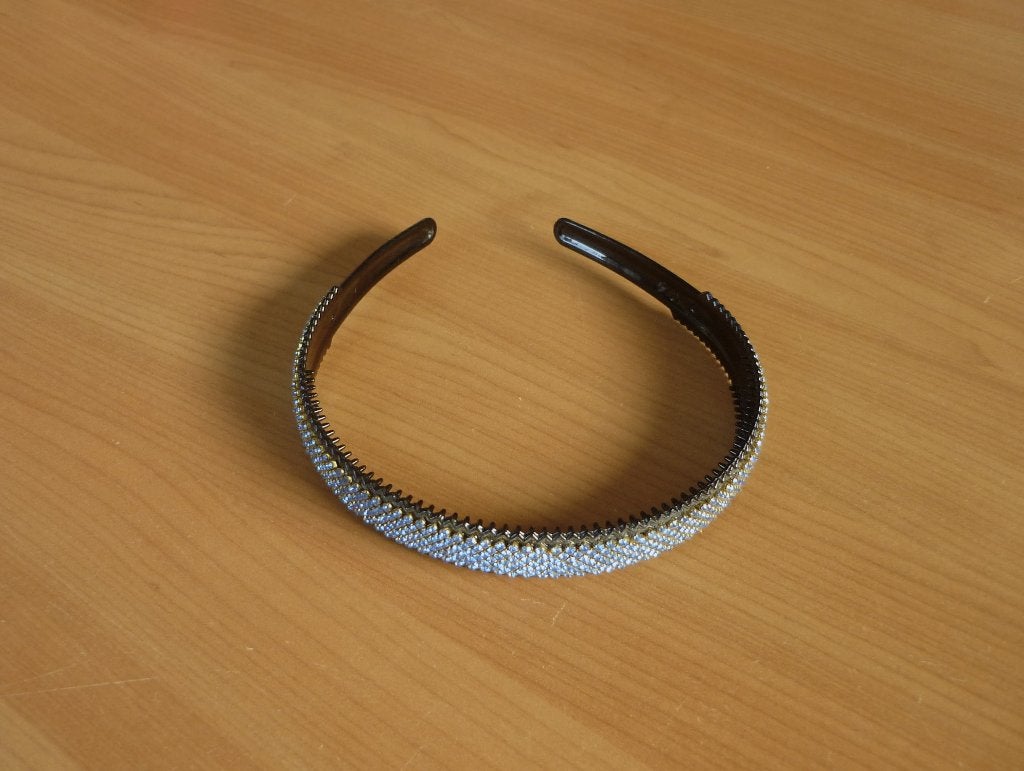 Blauwe strass zwart goudkleurige diademe haarband, Ophalen of Verzenden