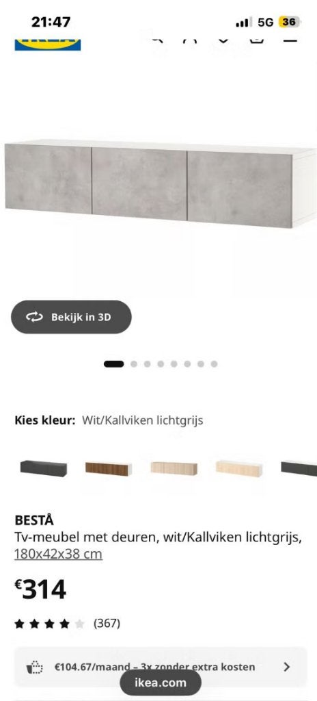 Tv meubel Ikea, Ophalen, Gebruikt