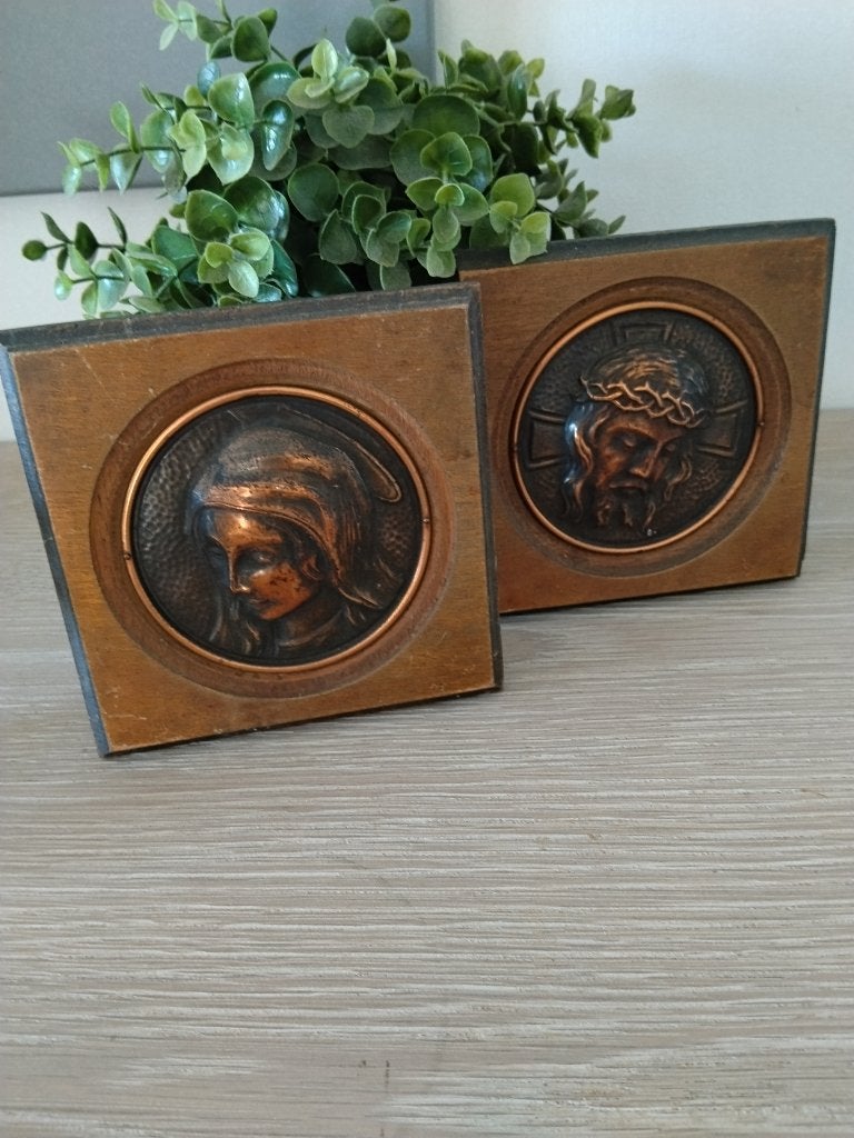 2 vintage houten wanddecoratie, Vintage, Ophalen of Verzenden, Zo goed als nieuw, Hout