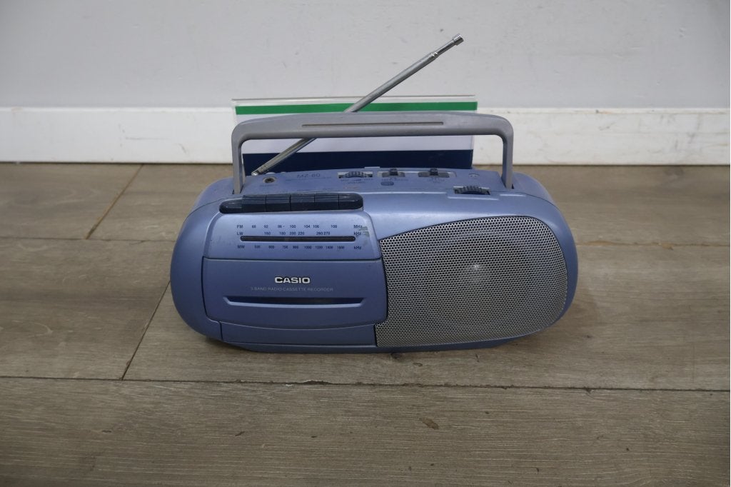 Blauwe Casio 3-Band Radio Cassette Recorder, Niet ingevuld, Niet ingevuld, Niet ingevuld