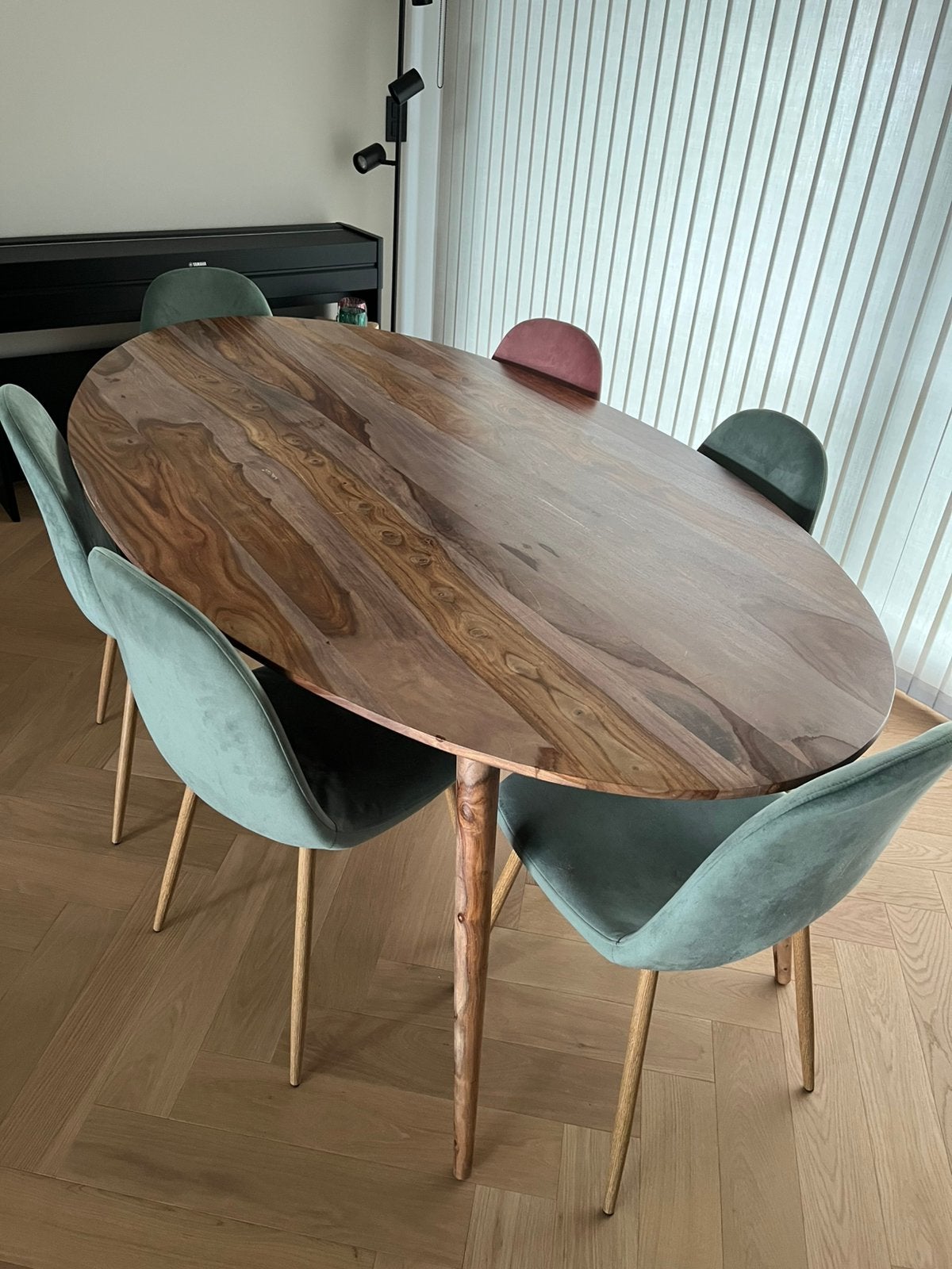 Ovalen eettafel met stoelen, Huis en Inrichting, Tafels | Eettafels, Gebruikt, 100 tot 150 cm, 200 cm of meer, Vijf personen of meer