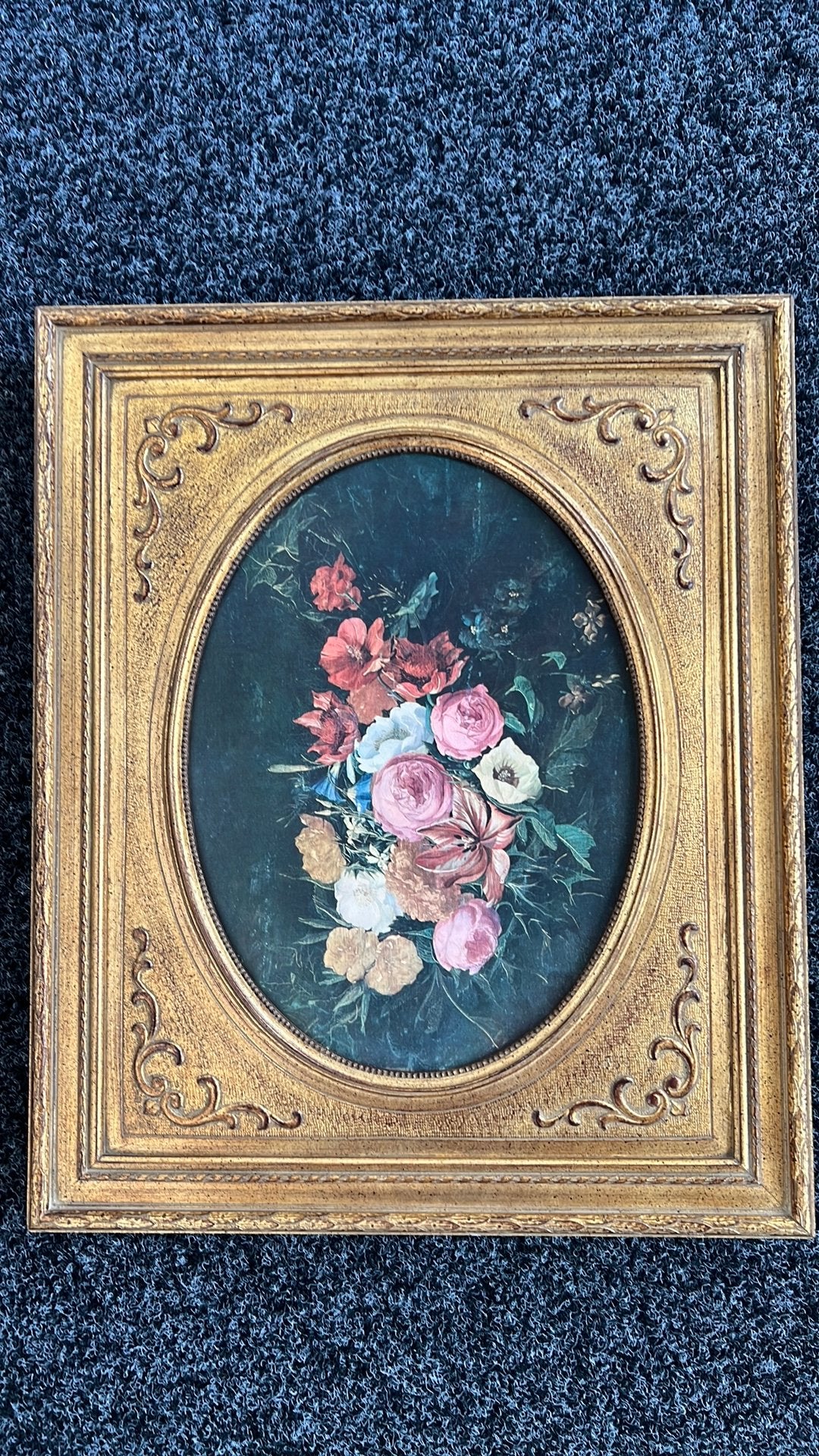 Rozen - Print op doek - ingekaderd, Antiek en Kunst, Ophalen of Verzenden, Print, Doek