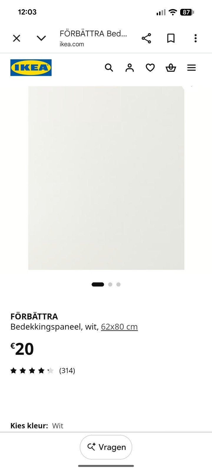bedekkingspaneel Ikea Förbättra, Huis en Inrichting, Kasten | Wandmeubels, Ophalen