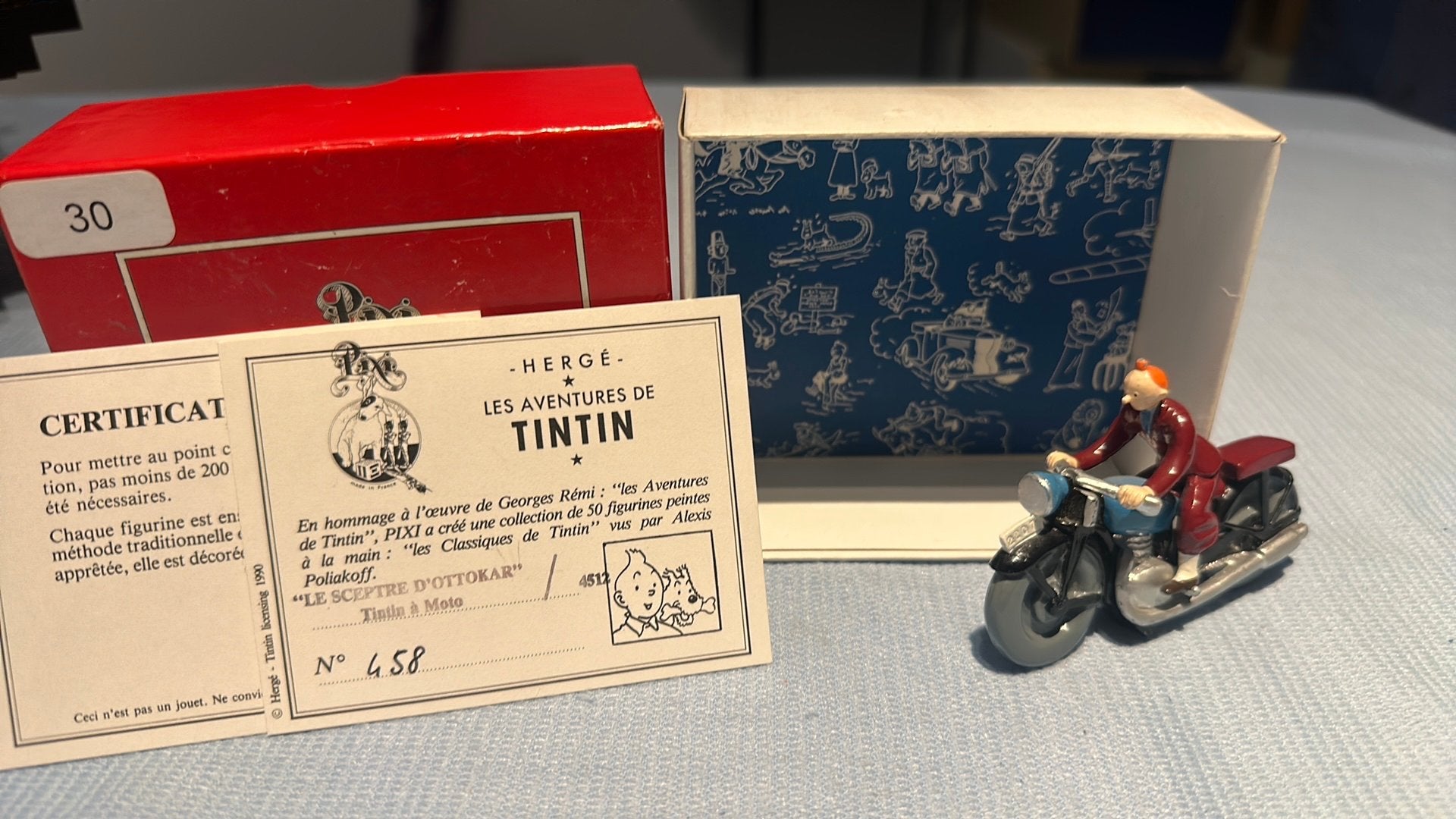 Tintin moto, Enlèvement ou Envoi, Tintin, Comme neuf, Statue ou Figurine