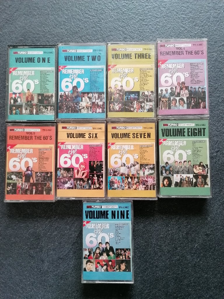 Muziekcassette Remember The 60's.  De volledige reeks, Cd's en Dvd's, Gebruikt, 2 t/m 25 bandjes, Overige genres, Ophalen of Verzenden