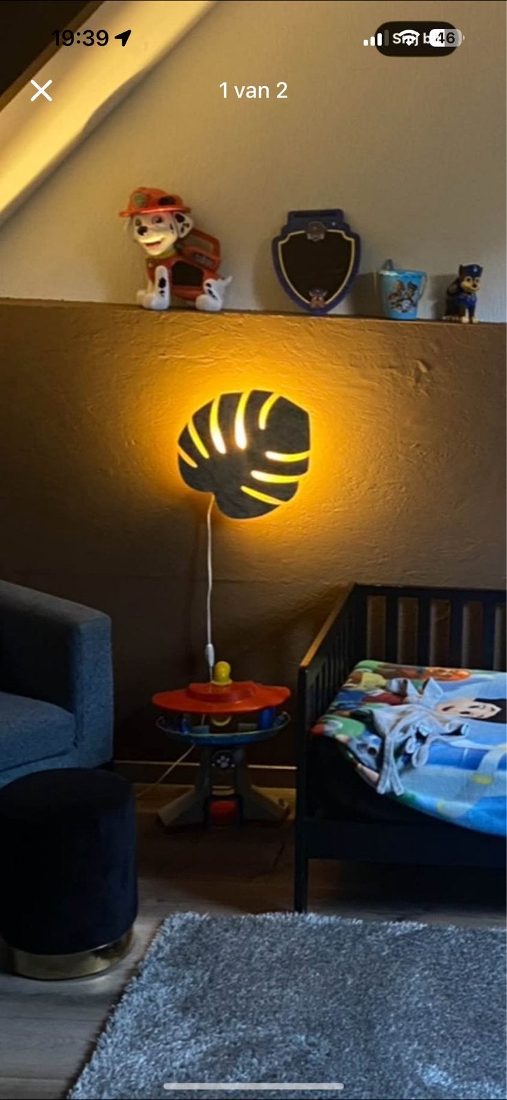 Wandlamp jungle thema monstera, Huis en Inrichting, Ophalen of Verzenden, Gebruikt, Wandlamp
