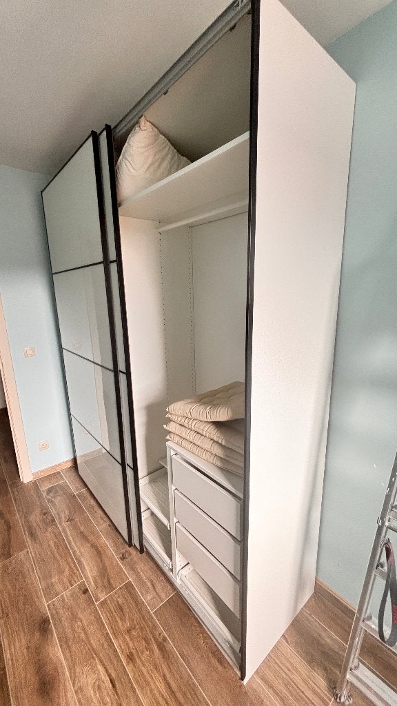 Armoire PAX ikea, 200 cm ou plus, IKEA PAX - Met glazen schuifdeur, Utilisé, Avec tablette(s)