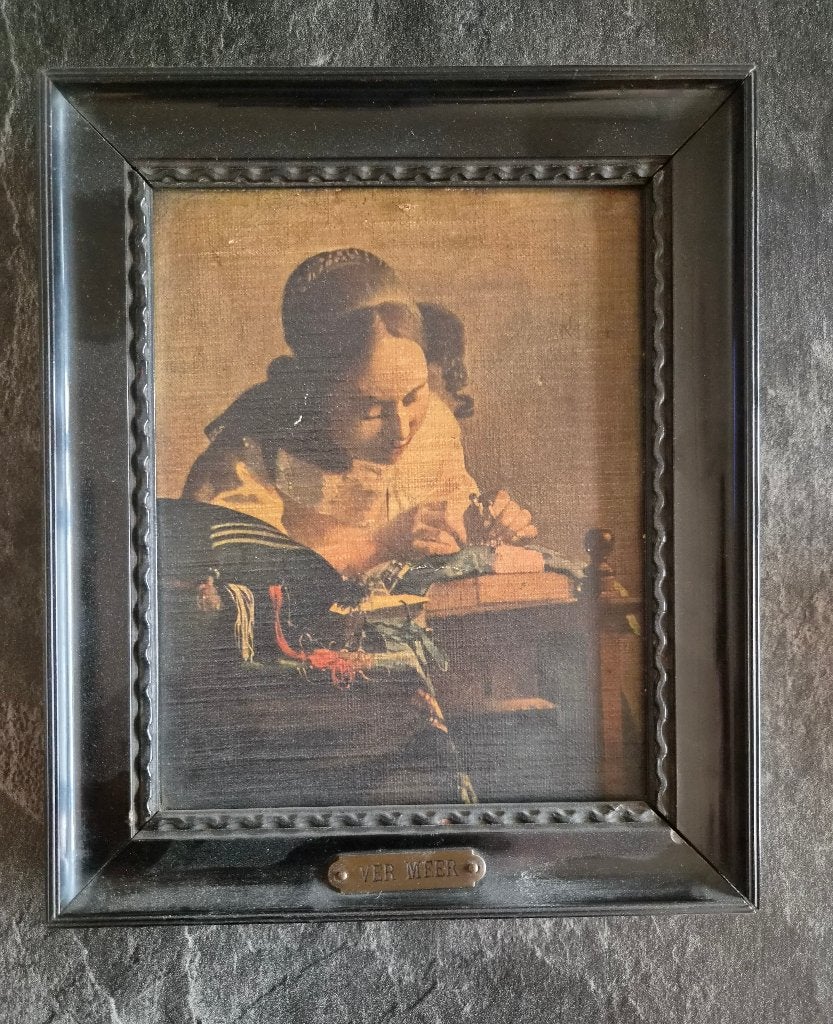 reproduction du tableau "La Dentellière", Enlèvement, Vieux hollandais, Portrait ou Personnes, Toile