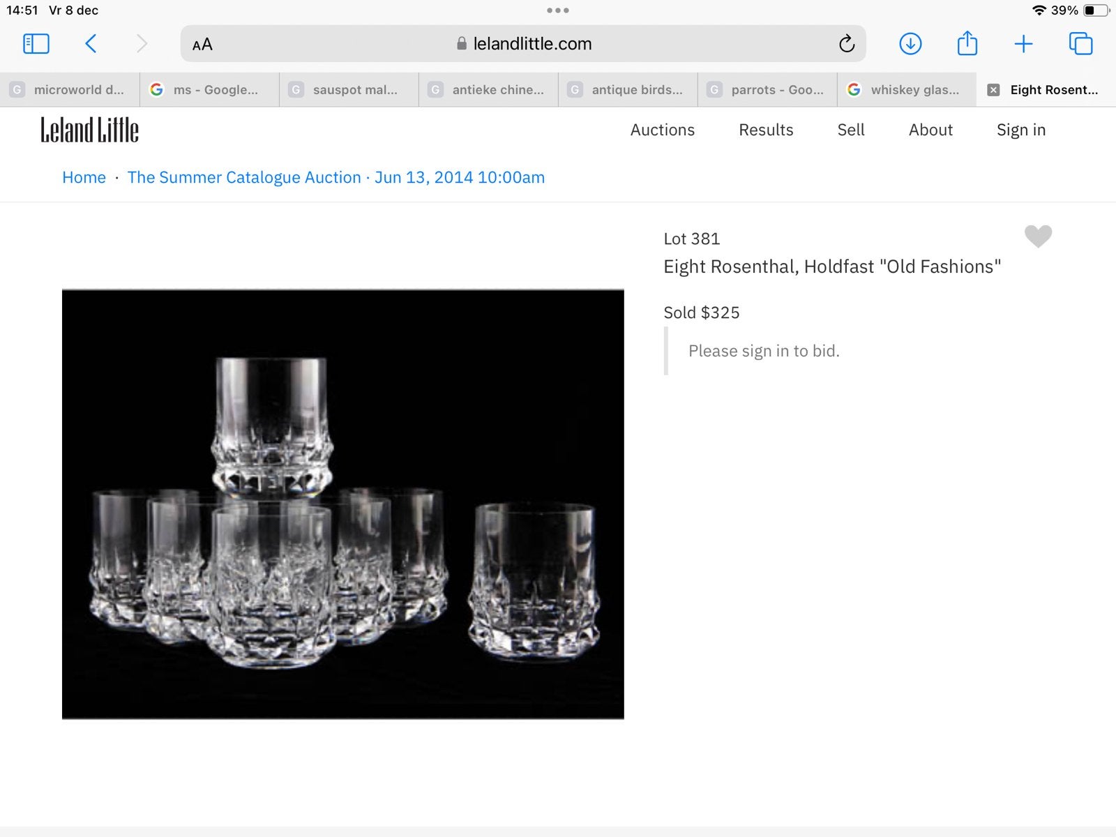 Whisky -Rosenthal holdvast -vintage, Verzamelen, Ophalen of Verzenden, Zo goed als nieuw