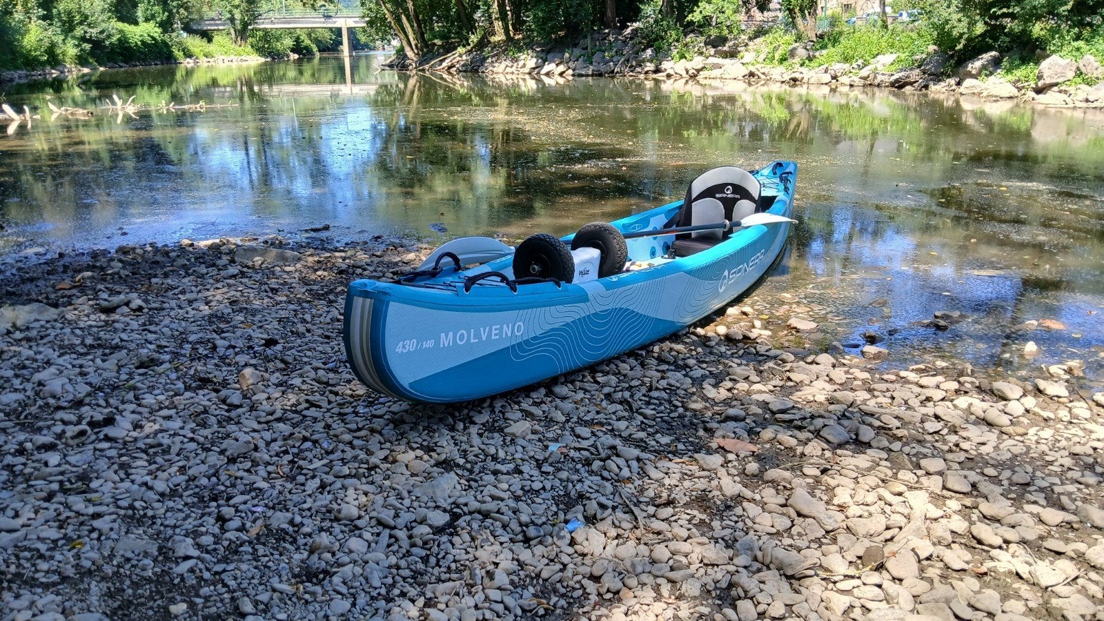 Canoé 4,3m 2places complet strict neuf servi 1h gar 15mois, Sports nautiques & Bateaux, Enlèvement
