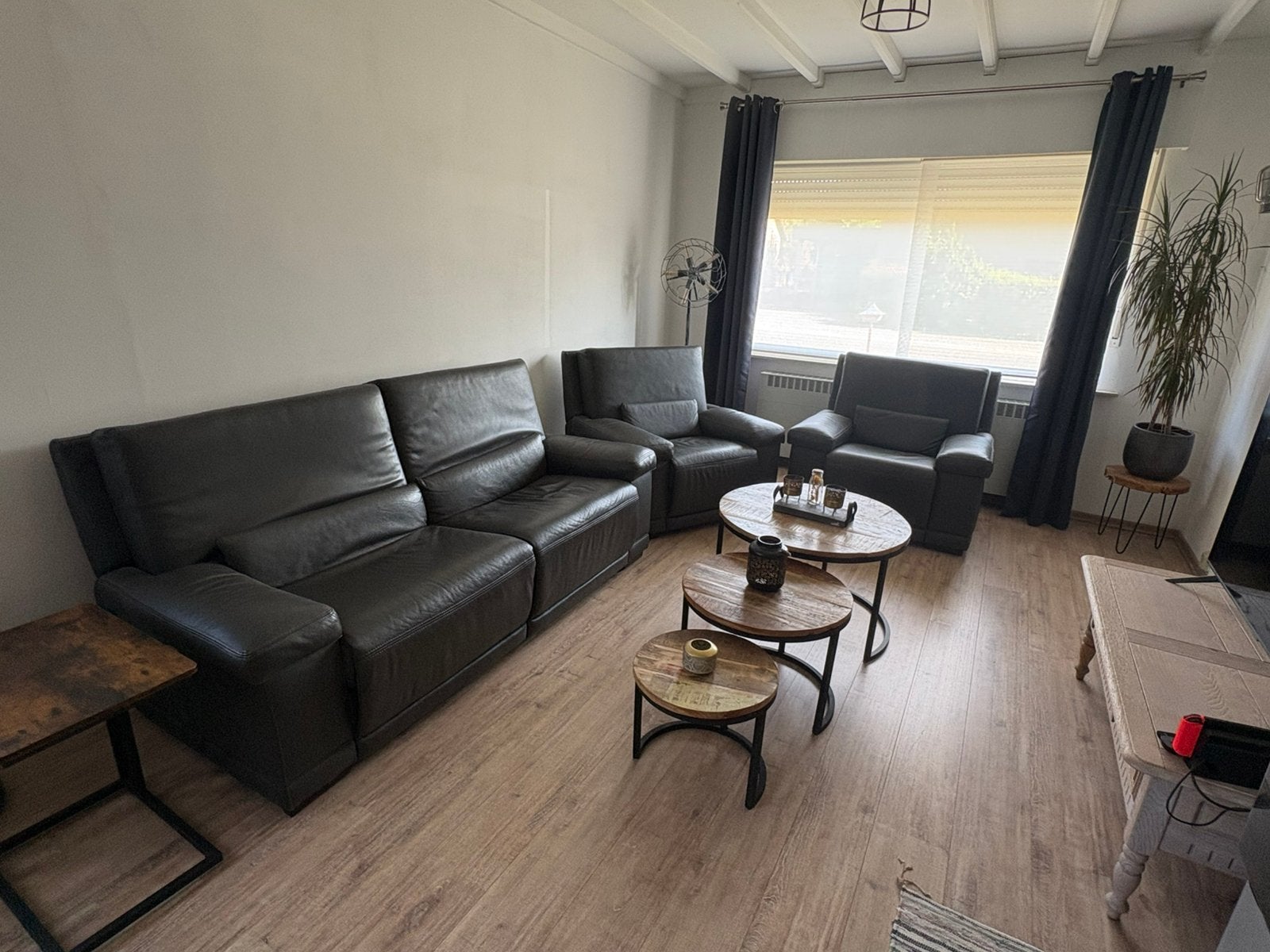 Luxe Echt Leren Salonset met Elektrische Relaxfuncties, Maison & Meubles, Canapés | Coins salons complets, Comme neuf, Cuir, Enlèvement