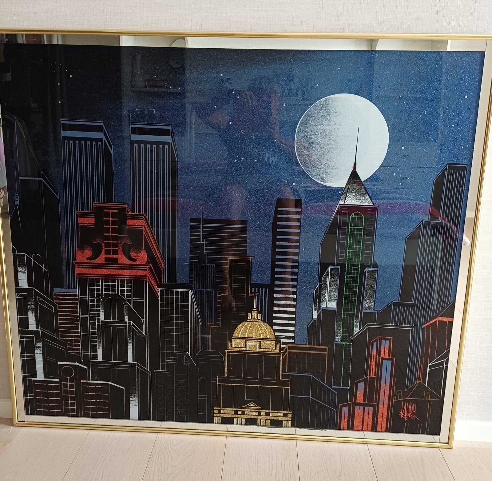 Kader, skyline van New York, nog met de 2 torens, Ophalen
