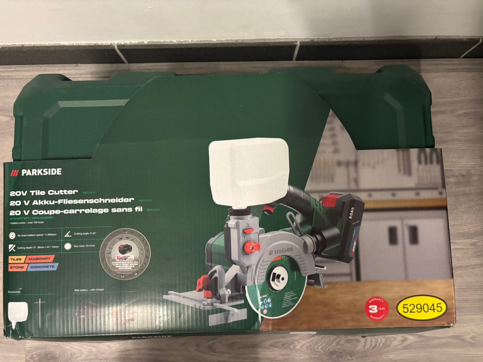 Parkside Accu-tegelsnijder, Ophalen, Nieuw