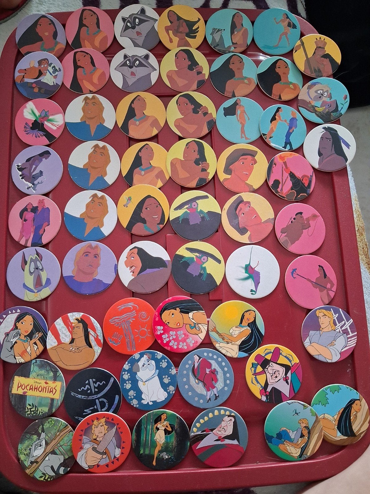 Groot lot Disney Pocahontas Flippo's : 56 stuks., Verzamelen, Flippo's, Ophalen, Verzameling