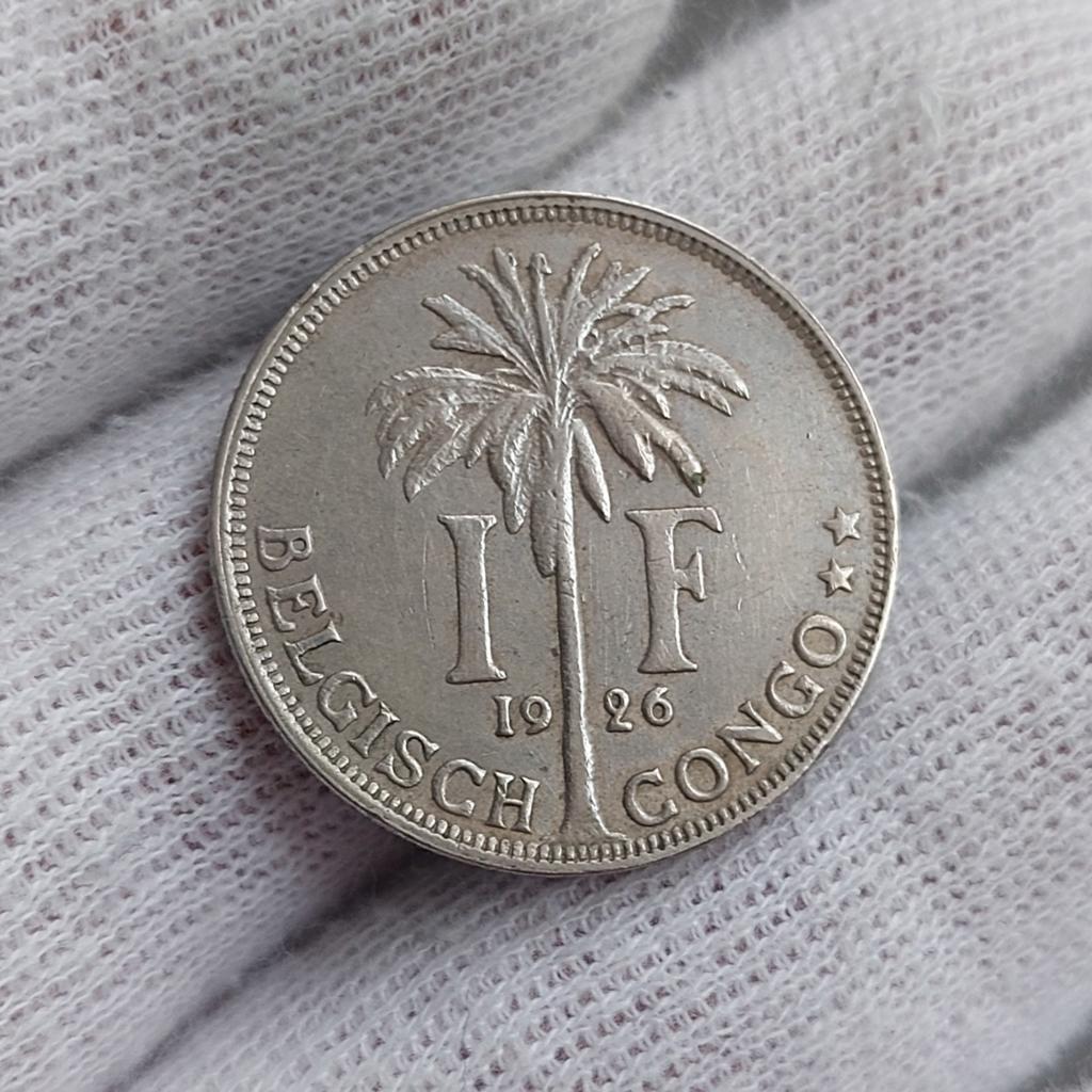 Piece de monnaie / Congo Belge / 1 Franc / 1926 VL / SPL, Enlèvement ou Envoi, Monnaie en vrac