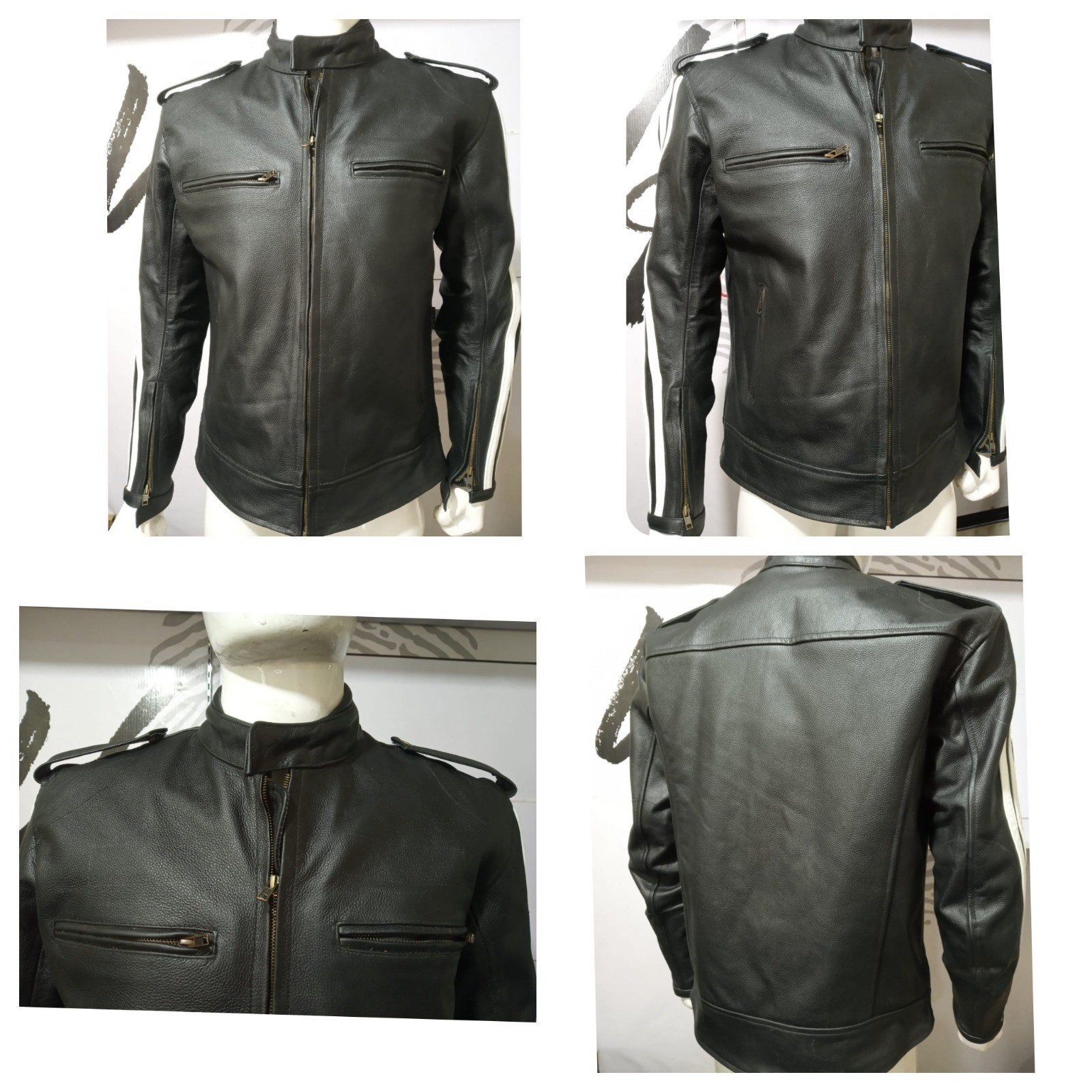 veste de Moto en cuir neuf CE protecteurs, Envoi, Neuf, avec ticket, Manteau | cuir