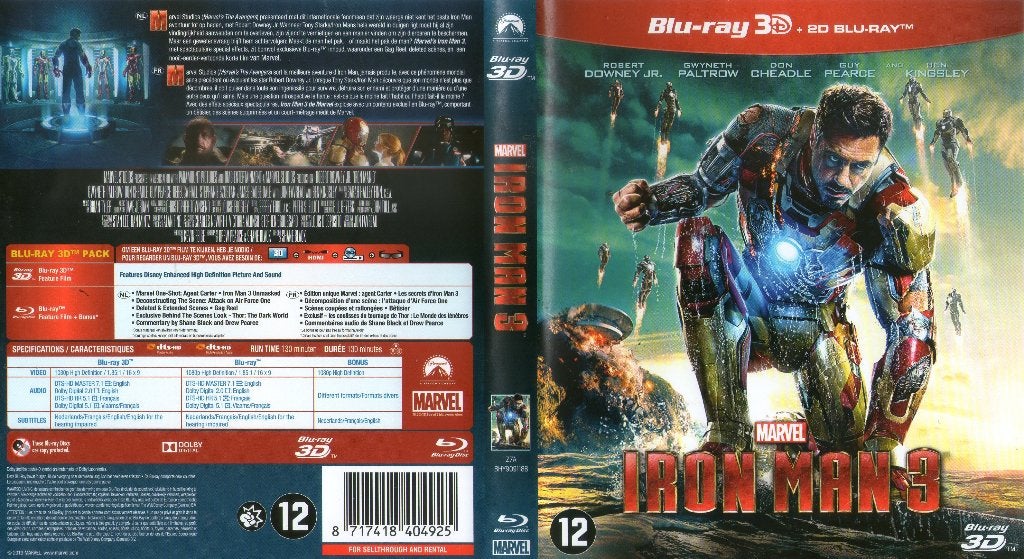 iron-man 3 (blu-ray 3D + blu-ray) neuf, Enlèvement ou Envoi, Comme neuf, Science-Fiction et Fantasy
