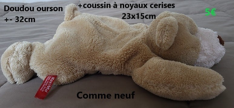 Doudou peluche ourson coussin à chauffer - MAXIMO, Ophalen, Zo goed als nieuw