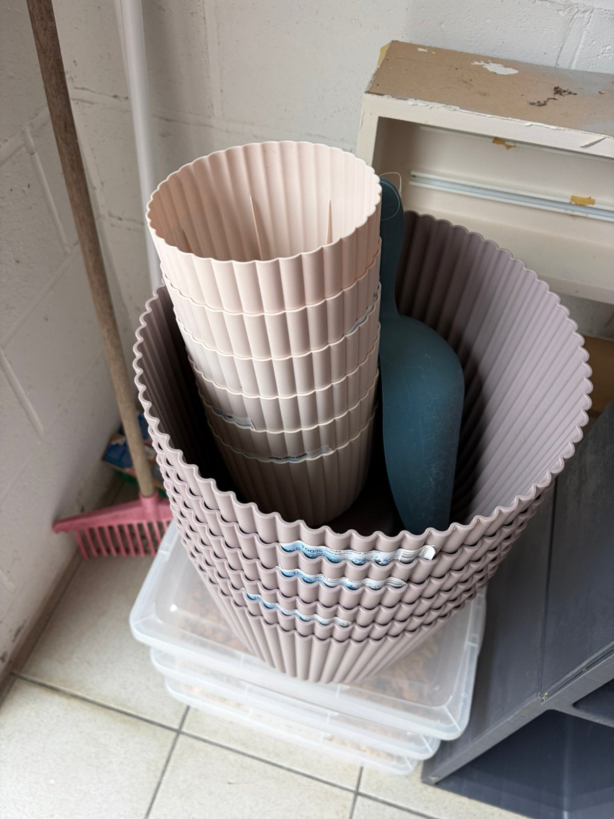 Lot de 6 pots plante couleur creme, Jardin & Terrasse, Enlèvement ou Envoi, Utilisé, Intérieur