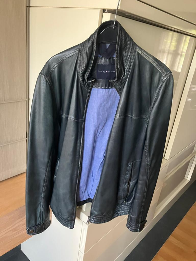 Zwarte lederen jas, Kleding | Heren, Ophalen, Zo goed als nieuw