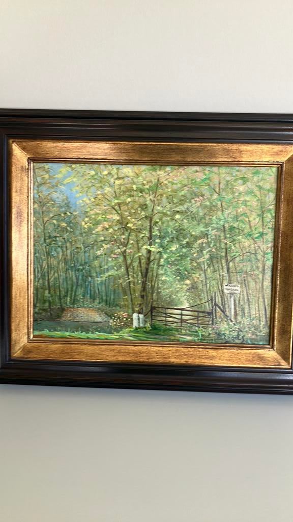 Shilderijtje van kunstschilder M .Engels het peersbos, Antiek en Kunst, Ophalen