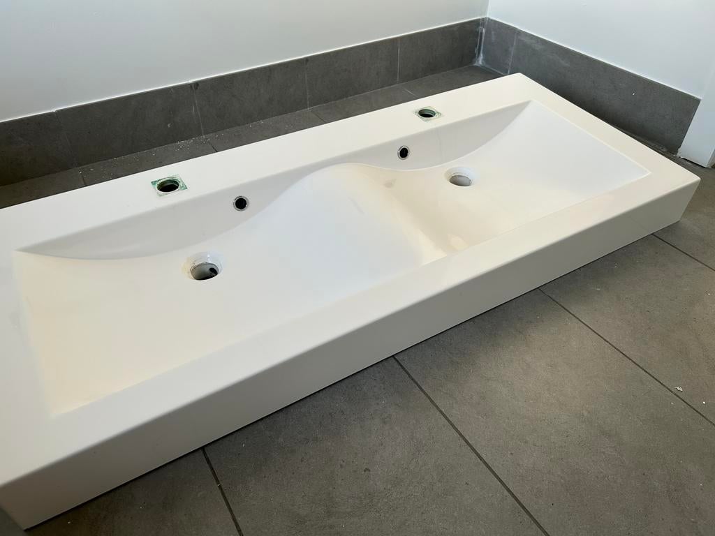 Dubbele Wastafel badkamer 120x50x10, Enlèvement, Utilisé