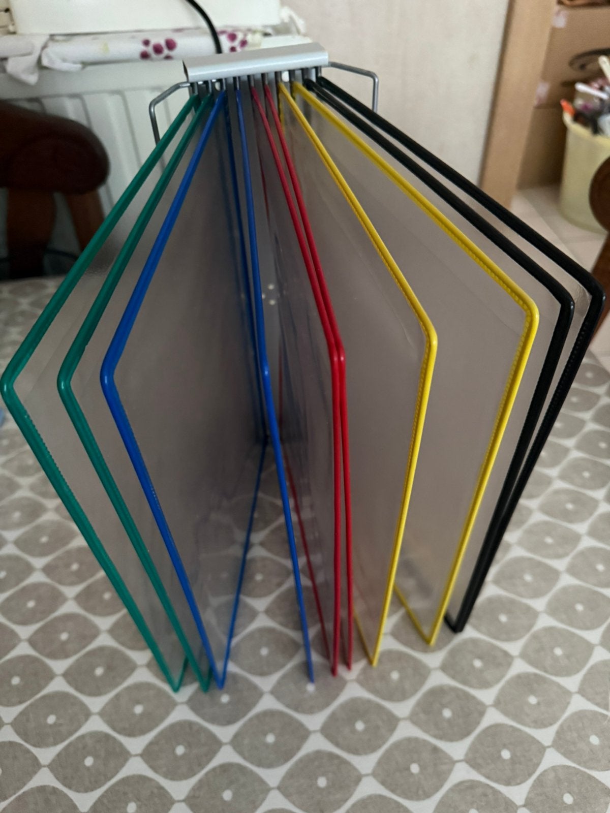 Handig wanddiplaysysteem voor 10 A4 zichmappen, Ophalen, Gebruikt, Blauw