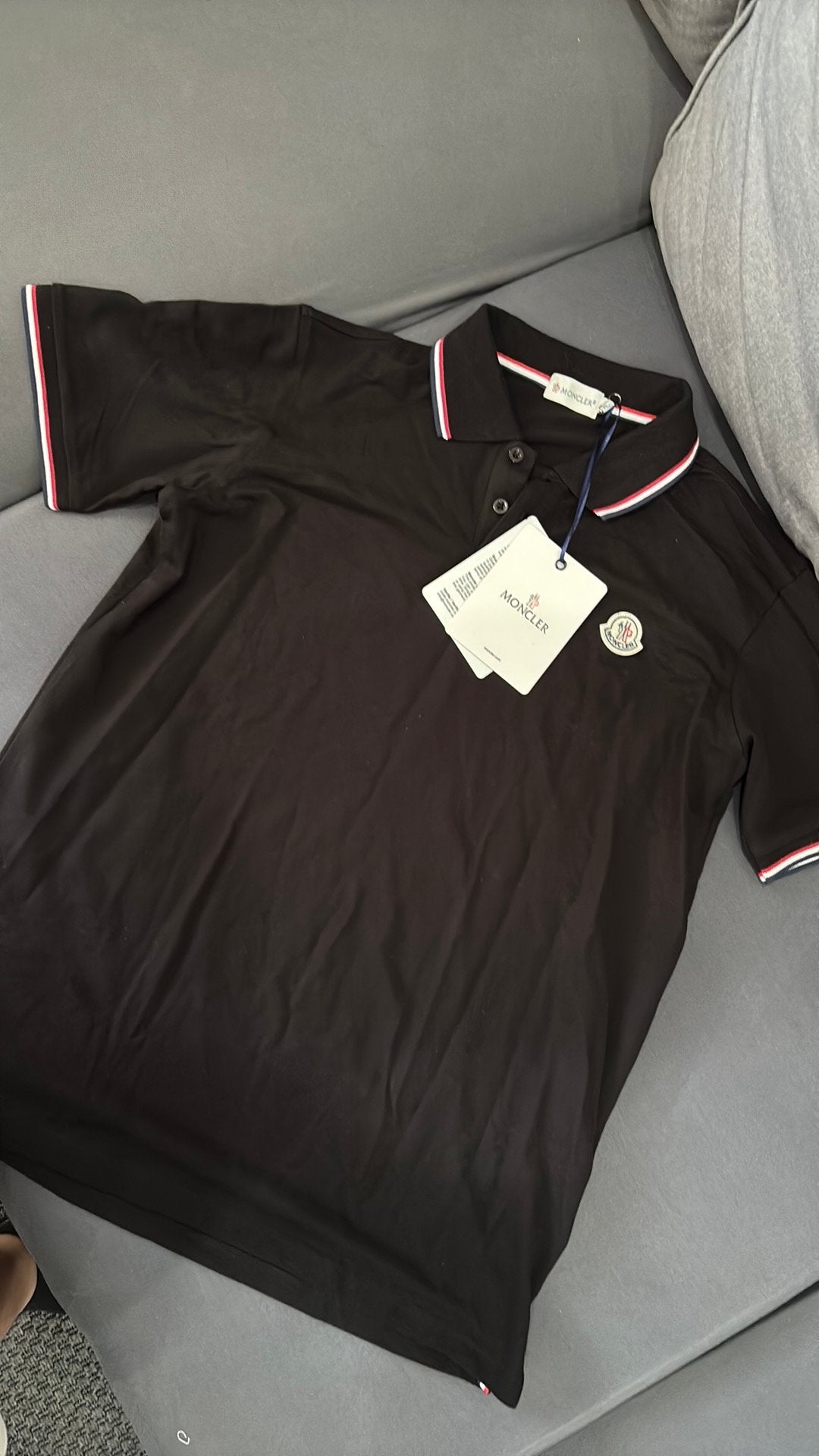 Moncler polo tshirt heren, Enlèvement ou Envoi, Neuf, Taille 56/58 (XL), Noir