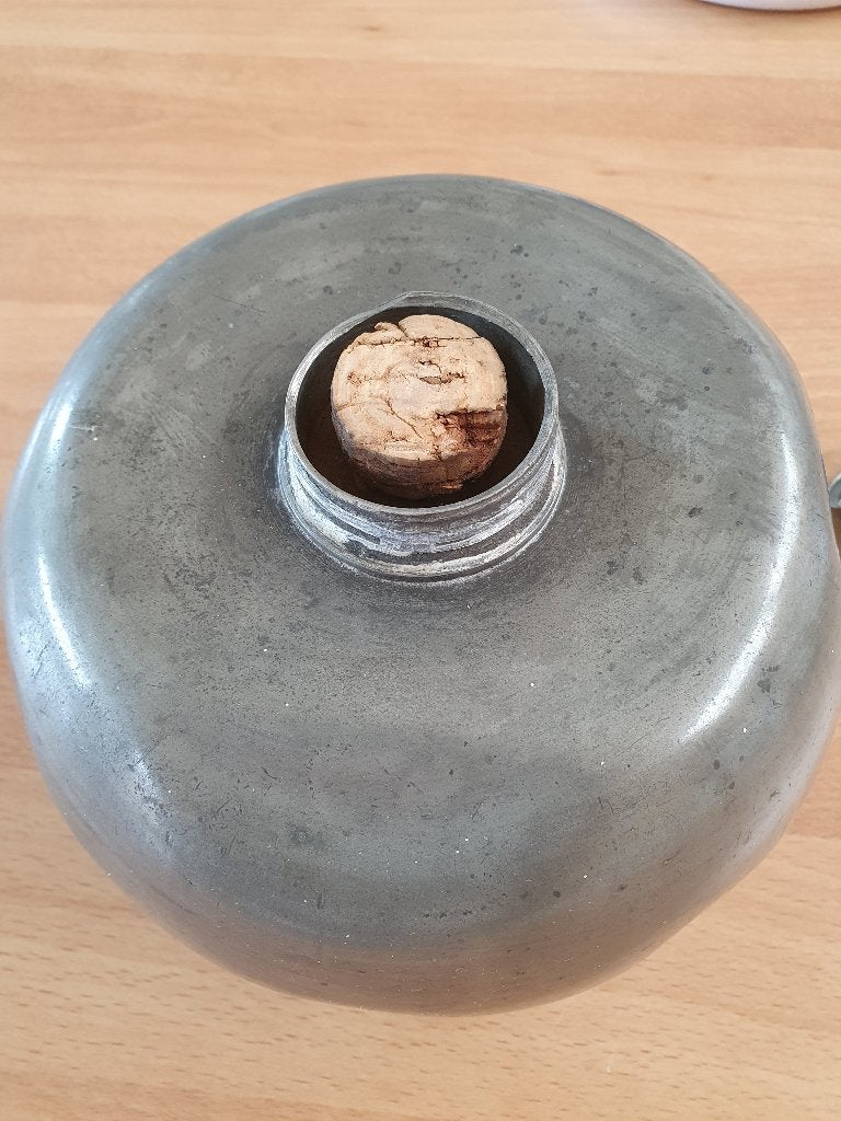 Tinnen warmwaterkruik uit het einde van de 19e eeuw, Ophalen of Verzenden