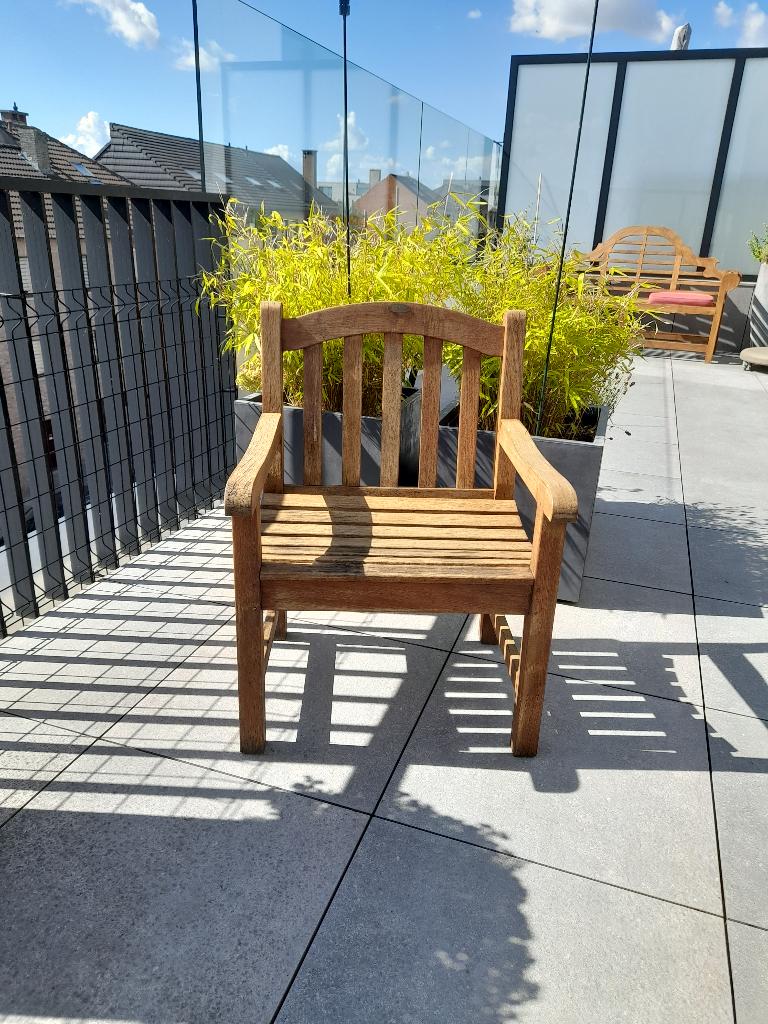 tuinzetel in teak, Tuin en Terras, Tuinstoelen, Ophalen, Gebruikt, Teakhout