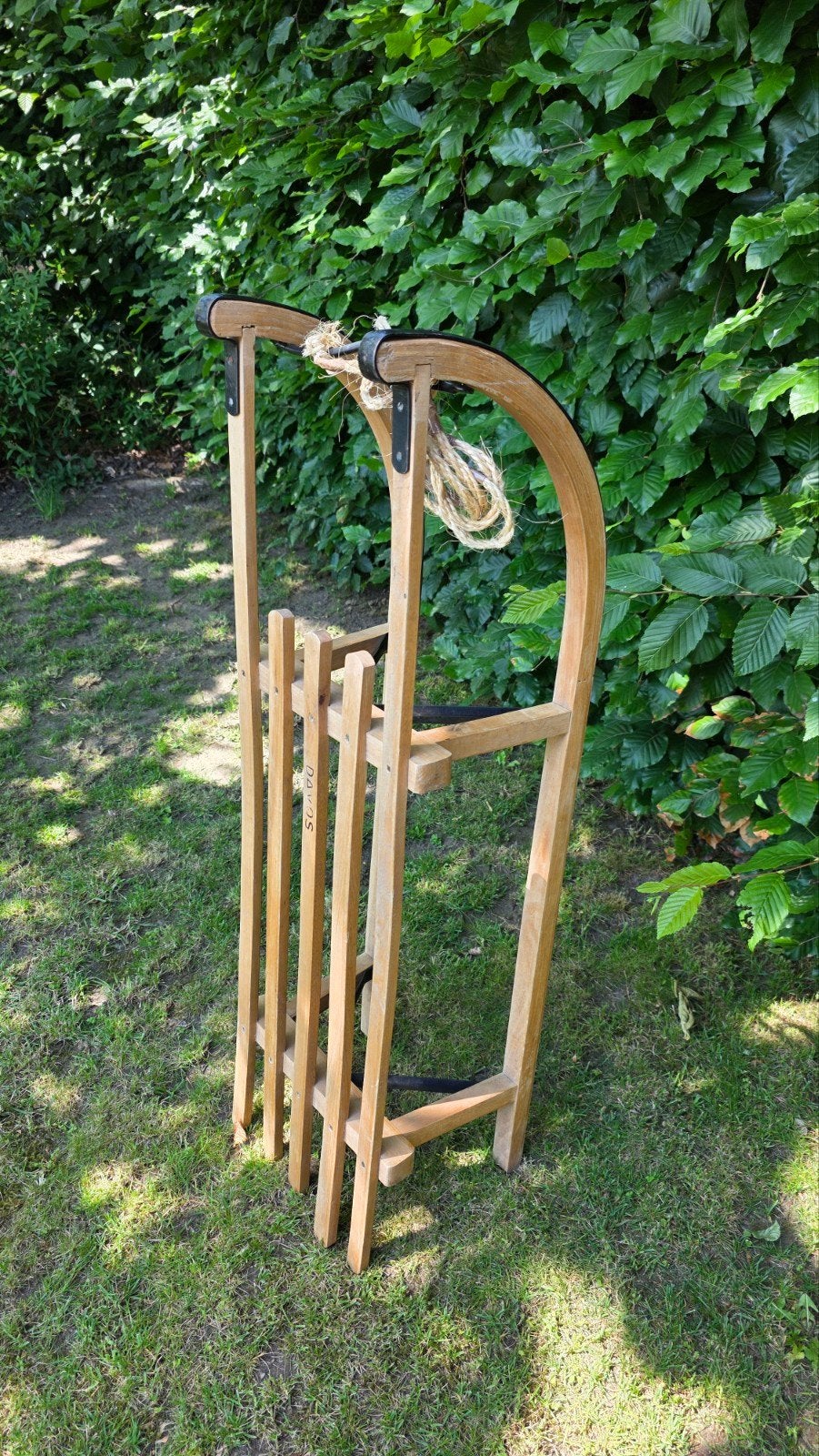 Houten slee DAVOS 100 cm massief hout en metaal, Enlèvement, Comme neuf, Bois