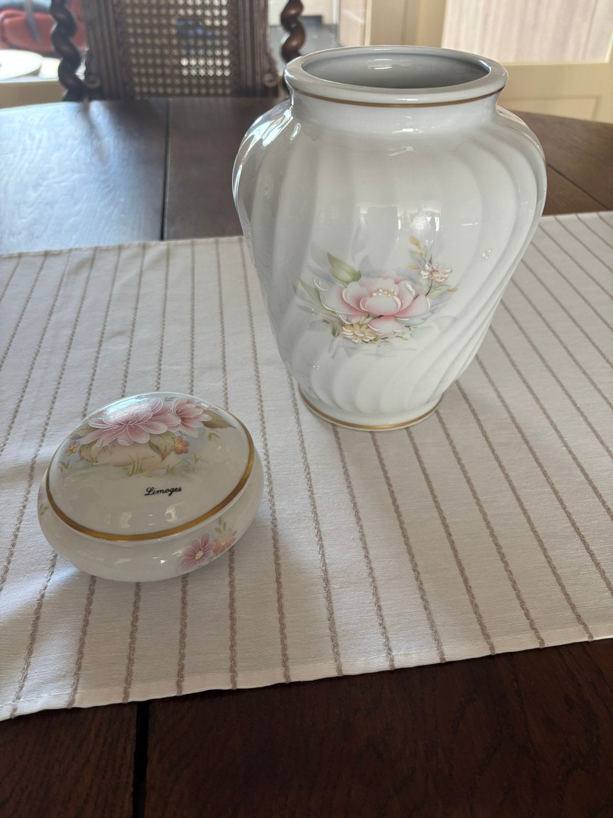 Vase et bocal Limoges, Maison & Meubles, Enlèvement ou Envoi, Comme neuf