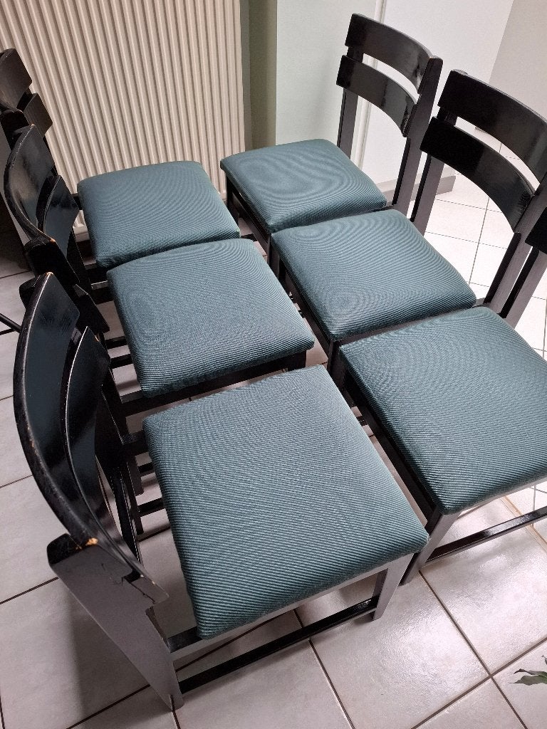 6 stevige stoelen, Maison & Meubles, Enlèvement, Tissus, Noir, Cinq, Six Chaises ou plus