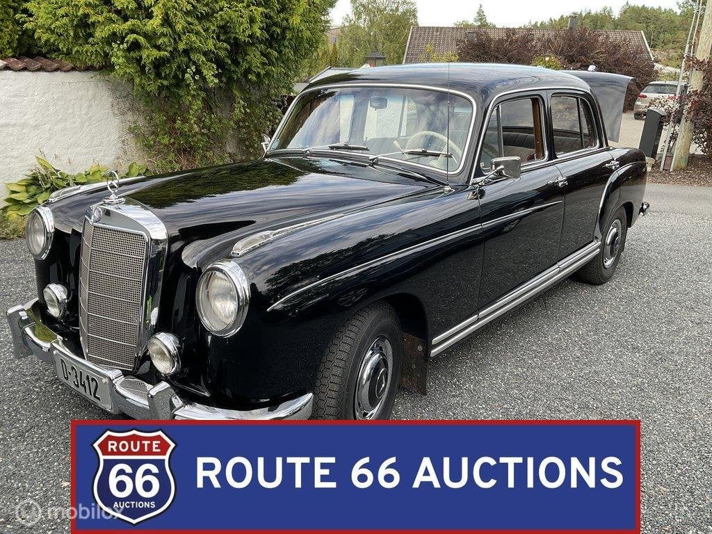Mercedes-Benz 220 S | 1957 | Route 66 Auctions, Auto's, Zwart, Mercedes-Benz, Bedrijf, Handgeschakeld