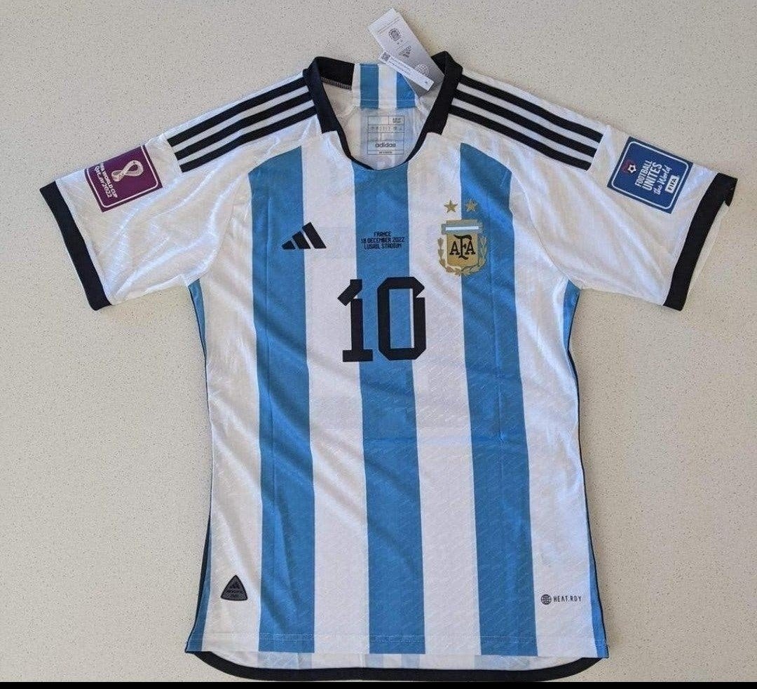 Argentinië Messi Voetbalshirt Origineel WorldCup Finale 2022, Ophalen of Verzenden