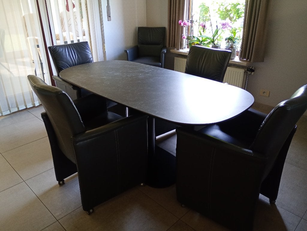 eetkamer tafel, Ophalen, Glas, 50 tot 100 cm, Zo goed als nieuw